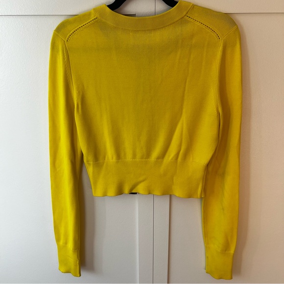 Rag & Bone Women’s Yellow Cardigan Faux Pearl Buttons Sweater Size Medium - Picture 3 of 14